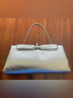Vintage HL U.S.A. Silver Leather Clutch